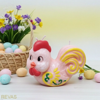 Svíčka kohoutek z palmového vosku 7,5 × 6,5 × 3 cm – velikonoční dekorace