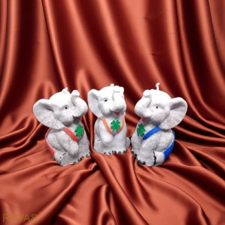 Ručně vyráběná svíčka slon pro štěstí z palmového vosku – originální dárek