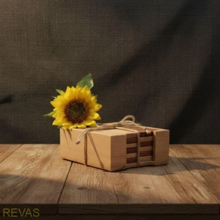 Sada dřevěných podtácků – 6 ks v dřevěné krabičce