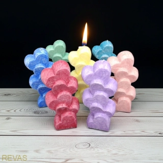 Svíčka srdíčka, výška 11 cm