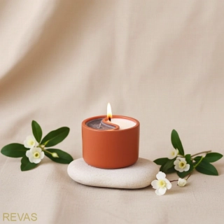 Svíčky z palmového vosku Jing a Jang v keramické nádobce hoří cca 11 hod.