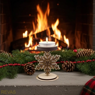 Dřevěný vánoční svícen – originální vánoční dekorace