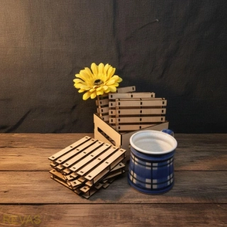 Dřevěné podtácky z borovicové překližky – sada podtácků ve tvaru mini palet