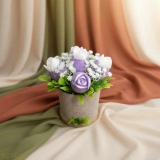 Dárková kytice tulipánů z palmového vosku – ručně vyráběné svíčky