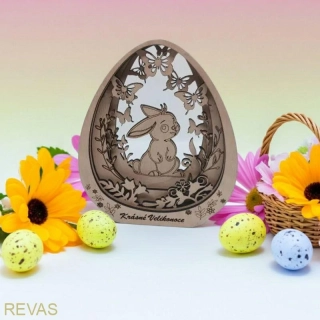 Velikonoční dekorace pro děti – vajíčko se zajíčkem a květinami