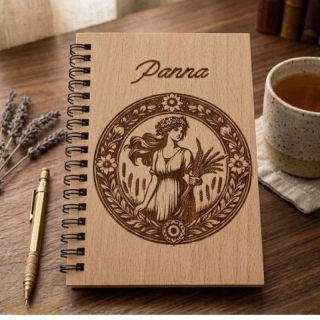 Dřevěný zápisník se znamením zvěrokruhu – gravírování na přání