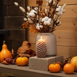 Svíčka šiška, výška 11 cm palmový vosk